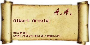 Albert Arnold névjegykártya