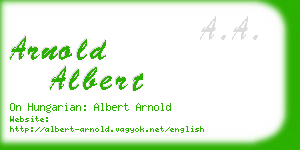 arnold albert business card